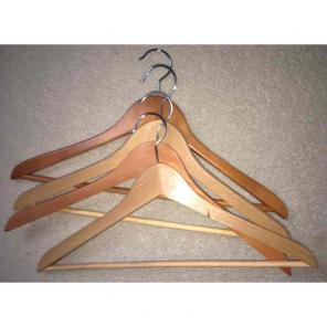 Four wooden hangers