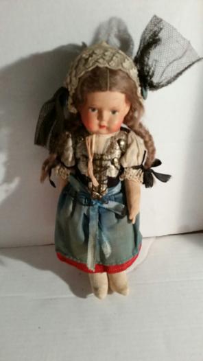 Antique Paiper Mache 11" doll Jointed