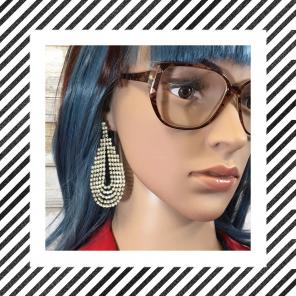 Vintage rhinestone chandelier earrings