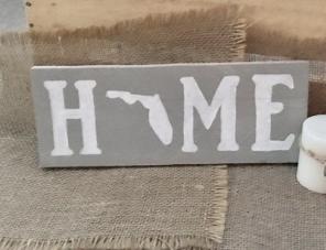 Florida HOME Sign & Charm Candle Set