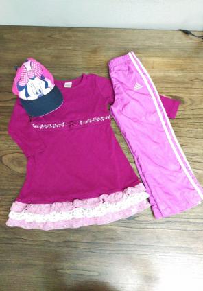 Gymboree Dress/Adidas Pants/Disney Cap