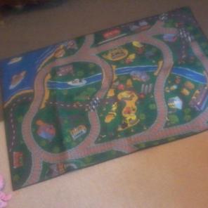Car train play mat rug