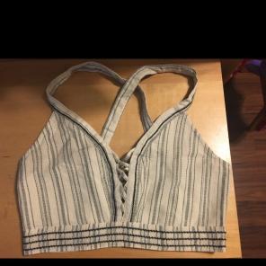 White Stripped Crop Top