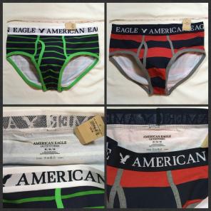 2x American Eagle Briefs Red & Green M