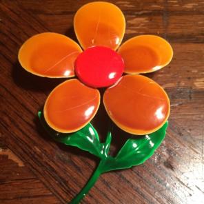 VTG Orange & Tan Enamel Brooch