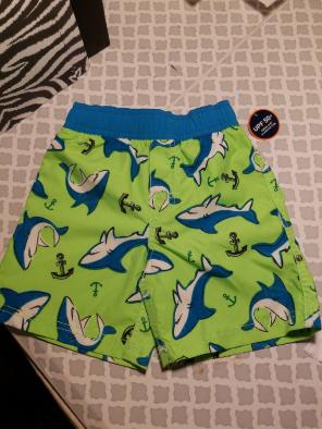 2T Childrens Place Shark Swim Trunks
