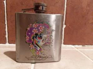 Ed Hardy Signature Skull Flask
