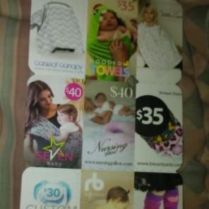 $375 baby gift cards