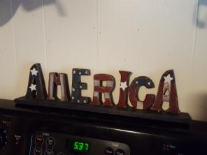 "America "4th of July sign