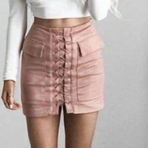 Dusty rose high waisted skirt