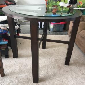 Wood AndGlass- Tall Dining Room Table