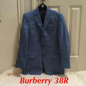 Burberry jacket men 38R blue silk+linen
