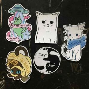 5 Tumblr Stickers (Cat Stickers)