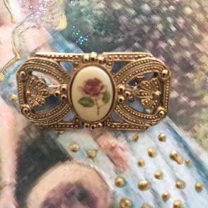Filagree Rose Vintage Lapel Scarf Brooch