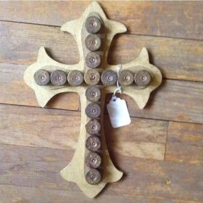 Gold Shotgun Shell Cross