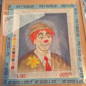 Jon's clown needlepoint kit