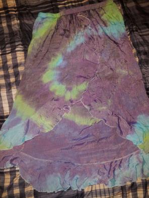 Tye-dye high low skirt