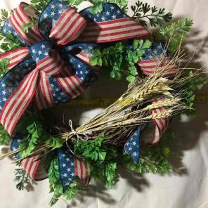 Rustic Patriotic American Flag Wreath