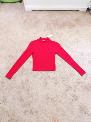 Red Crop Turtleneck