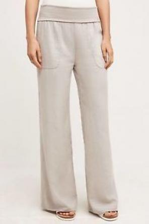 Anthropologie Wide Leg Linen Pants