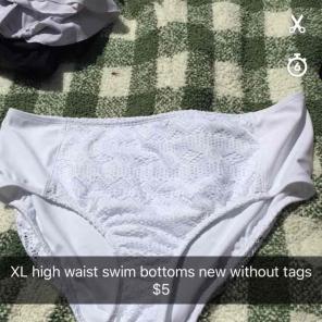 High waist swim bottom white XL