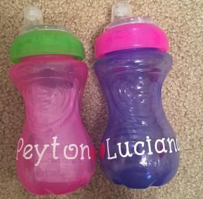 Sippy Cup Name vinyl decals personalised