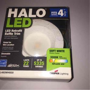 Halo LED retrofit baffle trim soft white