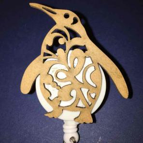Wooden Penguin ID Badge Holder Nurse RN