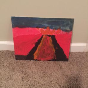 Volcano Hard Back Painting
