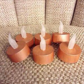 Rose gold tea lights