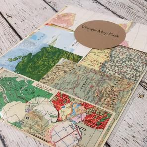 Vintage Map Paper Pack- Scrapbooking