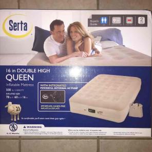 SERTA 16" DOUBLE HIGH QUEEN AIR MATTRESS