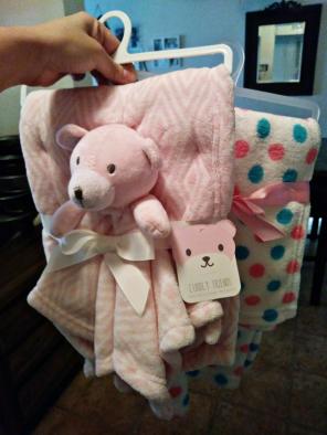 Baby girl blankets set