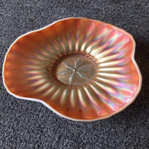 Vintage Iridescent Curved Plate