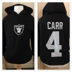 Kids Raiders Carr 4 Black Hoodie