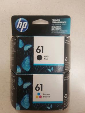 2 HP 61 ink black and tri color