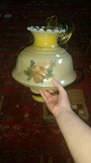Yellow opalescent hanging light fixture