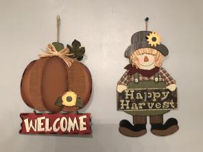 2 Autumn Fall Wall Hanging Thanksgiving