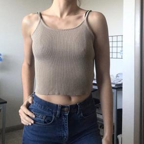 Beige Crop Top