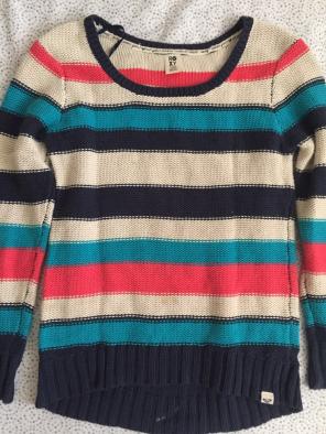 Multicolor Wide Neck Knit Top Size L