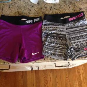 girls nike pro dri fit spandex shorts