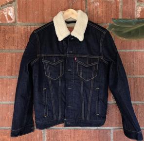 Levi's Dark Blue Denim Sherpa Jacket