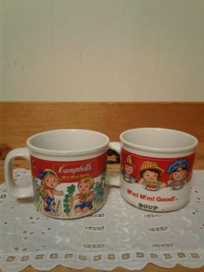 2 campbells vintage 90's mug