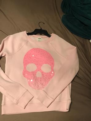 VS Pink Skull Sweater