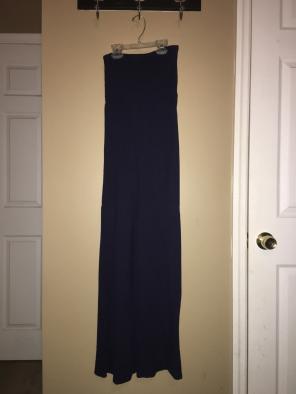 Long Strapless Blue Dress