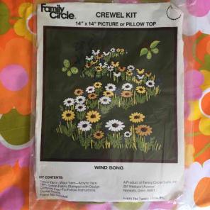 Cute daisy vintage crewel kit embroidery
