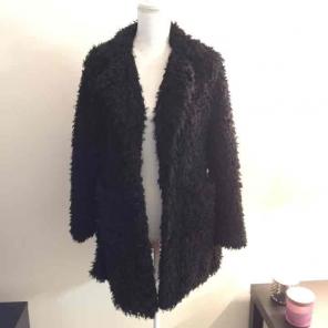 Steve Madden black fuzzy coat