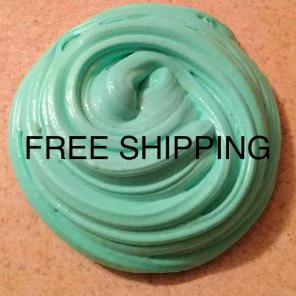 8oz Mint Fluffy Slime free shipping