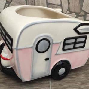 New Pink Ceramic Trailer Planter