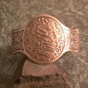 Vintage Virgo Brass Cuff Bracelet